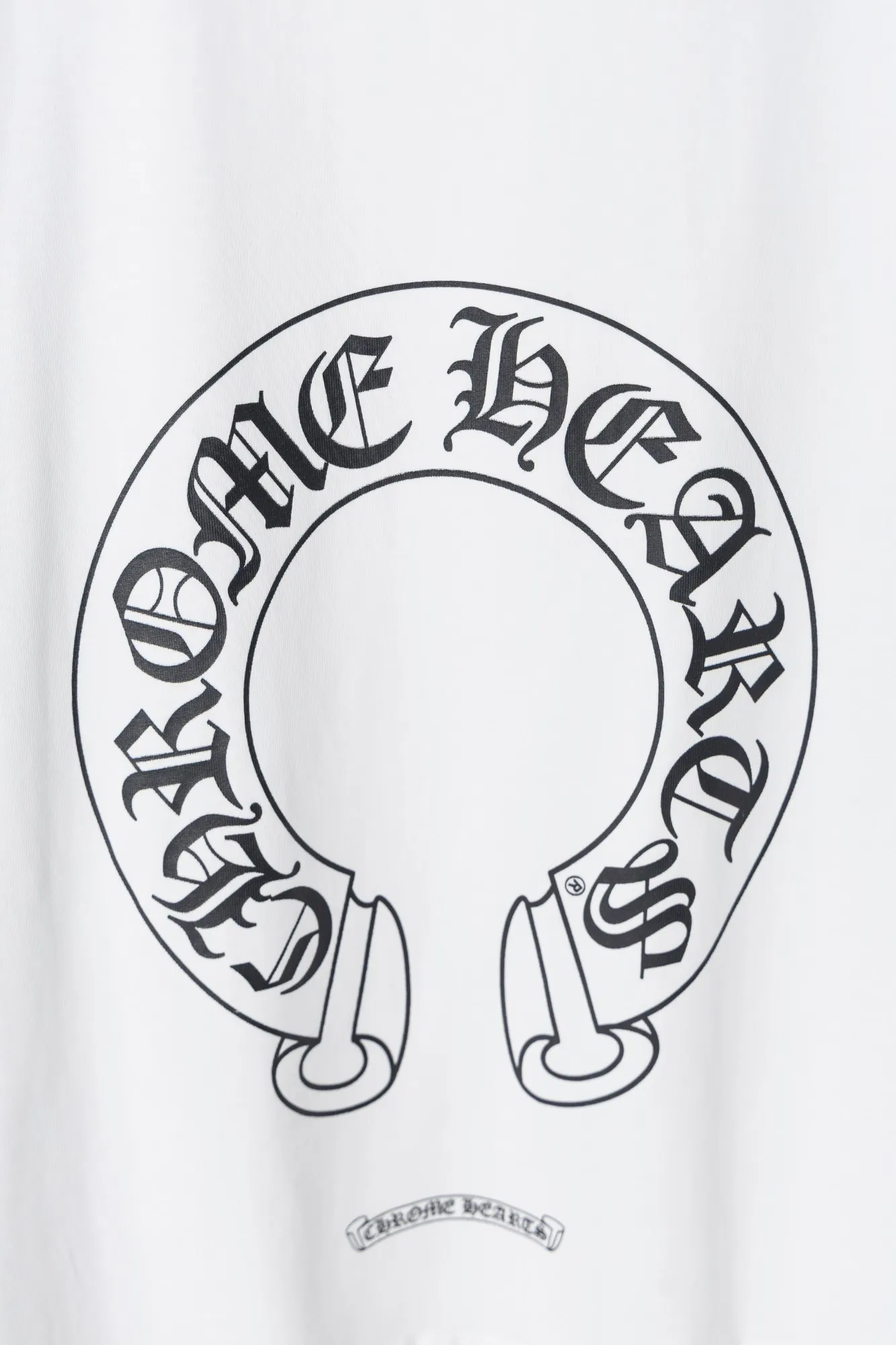 P150 Style #k01 Chrome Hearts/Chrome Heart 23ss Sanskrit horseshoe stitching printed popular long-sleeved T-shirt 260g 70 pure cotton double yarn, skin-friendly, comfortable, soft and breathable, matching thread, long-term washing without deformation Color: white black white blue -Size: S M L XL